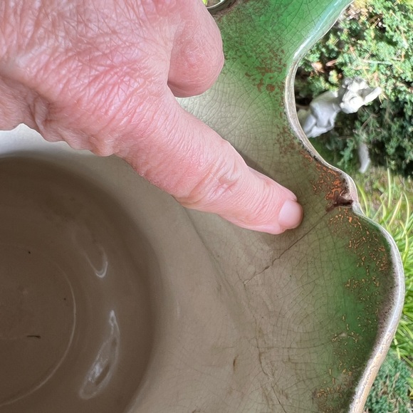 Antique Green Handpainted Floral Pitcher & Washbowl Set - Picture 7 of 15